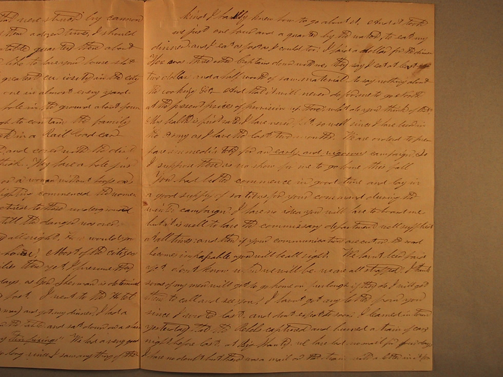 Photograph of a letter from Emeline Ritner, courtesy of Charles Larimer.